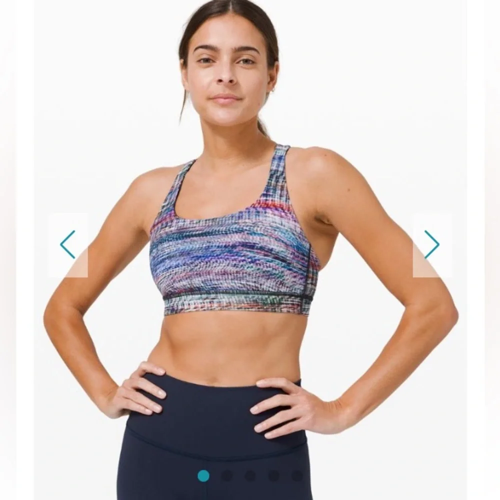 Lululemon Energy Sports Bra in Digital Oasis Alpine White Multi.